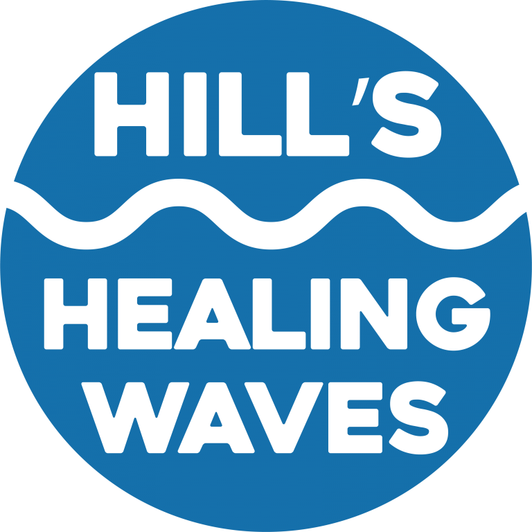 Hill's Healing Waves logo blue